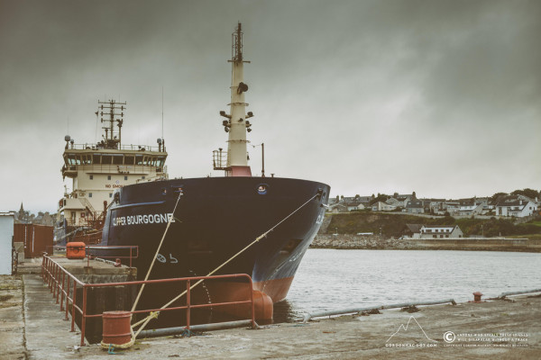 Ship berthed at the North Quay, Wick