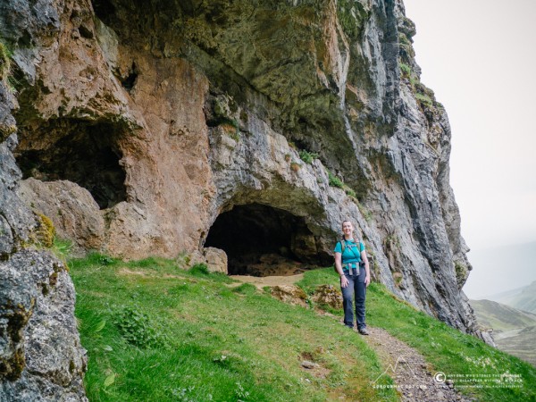 Kirsty in front of the Bone Caves