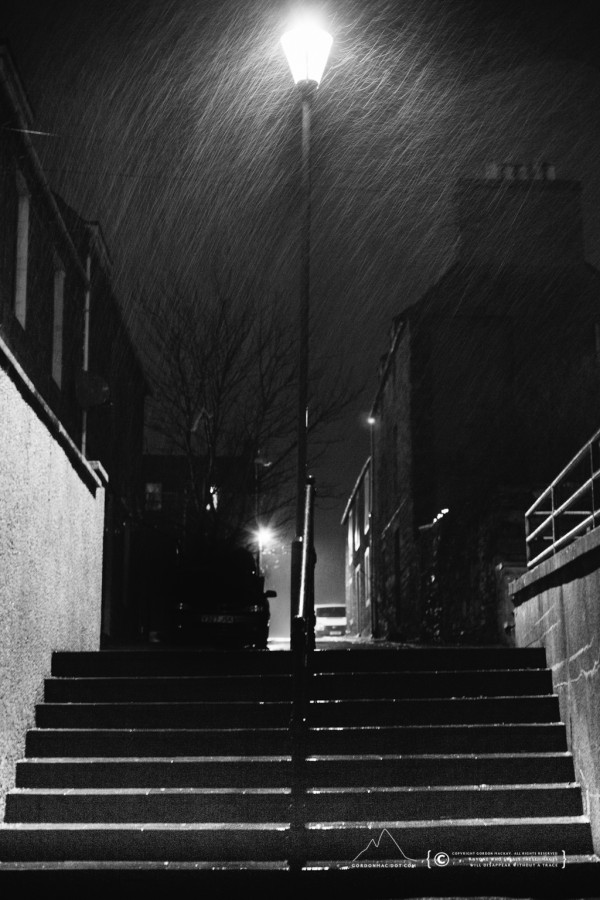 Mowat Lane on a rainy night