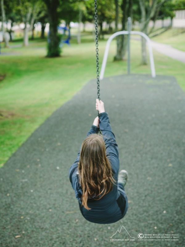 Exceedingly good fun was to be had at the swing park...